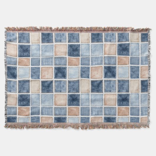 Falsche Creme-Denim-Blue Jeans Decke (Vorderseite)