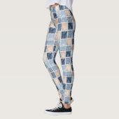 Falsche Creme-Denim-Blue Jeans Leggings (Links)