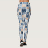 Falsche Creme-Denim-Blue Jeans Leggings (Rückseite)