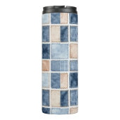Falsche Creme-Denim-Blue Jeans Thermosbecher (Rückseite)