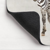 Falsche Creme Leinen Zebra Safari Tier Mousepad (Ecke)