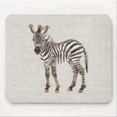 Falsche Creme Leinen Zebra Safari Tier Mousepad (Vorne)