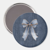 Falsche Denim-Blaujeans-Schleife Magnet (Vorderseite/Rückseite)