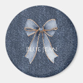Falsche Denim-Blaujeans-Schleife Magnet (Vorne)