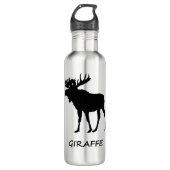 Falsche Elch-Giraffe Edelstahlflasche (Vorderseite)