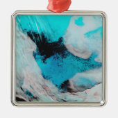 Falsche Farbansicht von Polynya (offenes Wasser) Silbernes Ornament (Vorne)