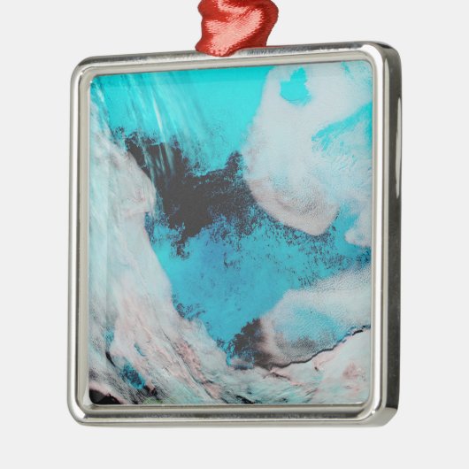 Falsche Farbansicht von Polynya (offenes Wasser) Silbernes Ornament (Links)