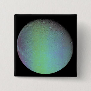 Falsche Farbansicht von Saturns Mond Dione Button