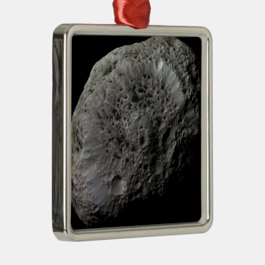 Falsche Farbansicht von Saturns Mondhyperion Silbernes Ornament (Rechts)