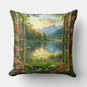 Falsche Fensterlandschaft Kissen