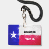 Falsche Flagge des Staates Texas Ausweis (Vorderseite mit Lanyard)