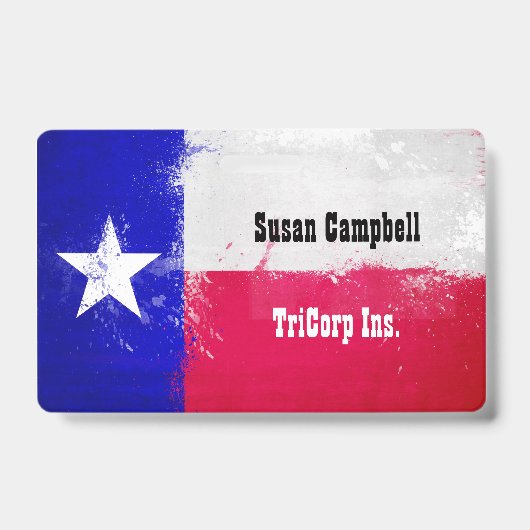 Falsche Flagge des Staates Texas Ausweis (Vorderseite)