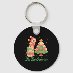 Falsche Garn-Häkel-Schneemann und Weihnachtsbaum Schlüsselanhänger
