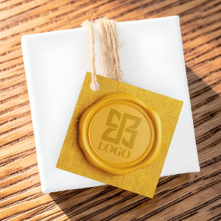 Falsche gelbe Wachssiegel individuell mit Logo Qua Geschenkanhänger