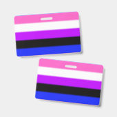 Falsche Genderfluid-Stolperflagge Ausweis (Vorder- & Rückseite)