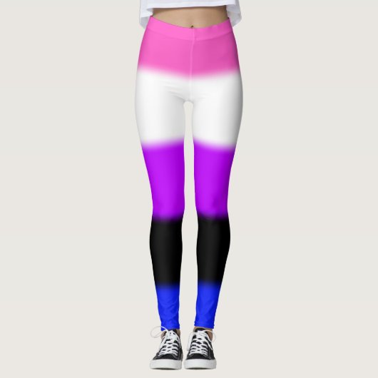 Falsche Genderfluid-Stolperflagge Leggings (Vorderseite)