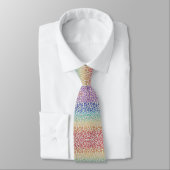Falsche Glitter Regenbogen Leopardenprint Krawatte (Gebunden)