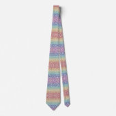 Falsche Glitter Regenbogen Leopardenprint Krawatte (Vorderseite)