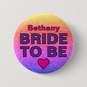 Falsche Glitzerbraut Benutzerdefinierter Name Button
