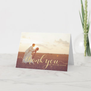 Falsche Gold Glitter Schrift Hochzeit Danke Karte