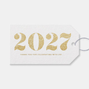 Falsche Gold-Glitter-Typografie Frohes Neues Jahr  Geschenkanhänger