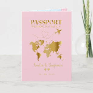 Falsche Gold-Herz-Pass-Hochzeit am Reiseziel Einladung