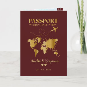 Falsche Gold-Herz-Pass-Hochzeit am Reiseziel  Einladung
