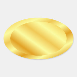 Falsche Gold-Leer-Vorlage Text hinzufügen Monogram Ovaler Aufkleber
