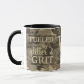 Falsche Gold-Metall-Kampfmuster-Glitter-Monogramm Tasse (Links)