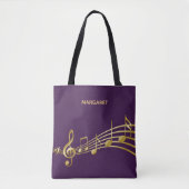 Falsche Gold-Musik-Noten. Wir haben Purple-Backdro Tasche (Vorderseite)