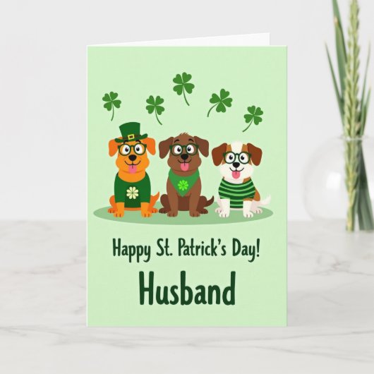Falsche Gold St. Patricks Hunde Karte (Vorderseite)