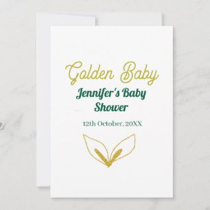 Falsche goldene blattgrüne Wald-Zauber-Babyparty Einladung