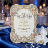 Falsche Goldfolie Barock Rokoko Engel Save The Date