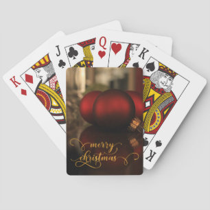 Falsche Goldfolie Frohe Weihnachten mit roten Glas Spielkarten