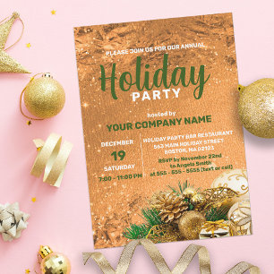 Falsche Goldfolie Grün Corporate Holiday Party Einladung