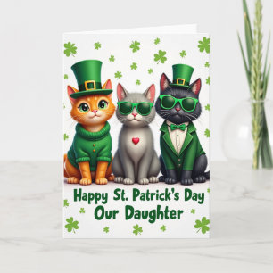 Falsche Goldfolie-Katzen St. Patricks-Karte Karte