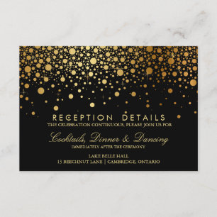 Falsche Goldfolie-Konfetti-Hochzeitsempfangskarte Begleitkarte