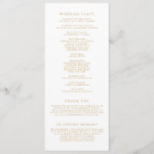 Falsche Goldfolie-Konfetti-Punkte Hochzeit Programm (Rückseite)
