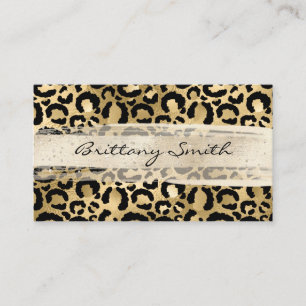 Falsche Goldfolie Leopard Champagner Pinselstrich Visitenkarte