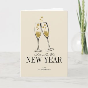 Falsche Goldfolie Prost Neujahrs-Grußkarte Feiertagskarte