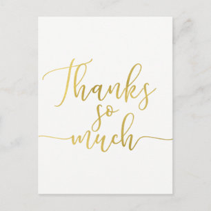 Falsche Goldfolie Schrift Danke Vielen Dank Postkarte
