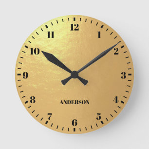 Falsche Goldfolie Schwarze Zahlen Benutzerdefinier Runde Wanduhr