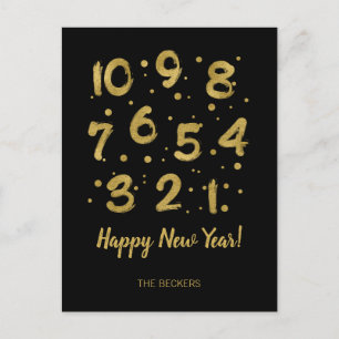 Falsche Goldfolie Silvester-Postkarte Feiertagspostkarte