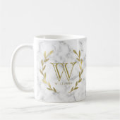 Falsche Goldfolien-Monogramm auf Marmortextur Kaffeetasse (Links)