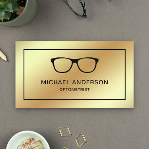 Falsche Goldfolienbrille Augenarzt Optiker Visitenkarte