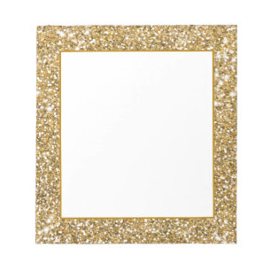 Falsche goldgelbe Glittertextur-Optik Grafik Notizblock