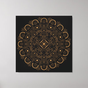 Falsche Goldperlen-Mandala Leinwanddruck