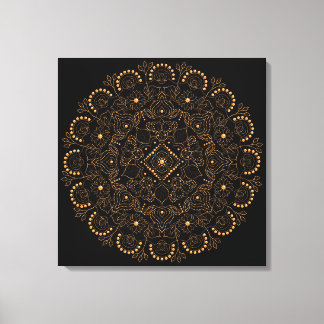 Falsche Goldperlen-Mandala Leinwanddruck