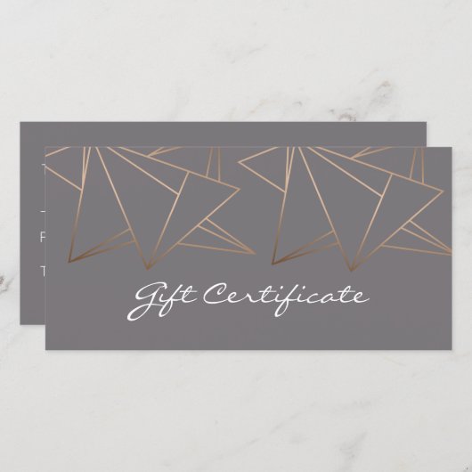 Falsche Goldrose Elegant Modern Minimalist Geometr (Vorne/Hinten)