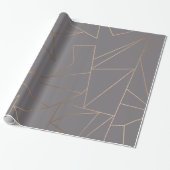 Falsche Goldrose Elegant Modern Minimalist Geometr Geschenkpapier (Ungerollt)
